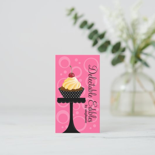 Cupcake bakkerij visitekaartje (Staand voorkant)