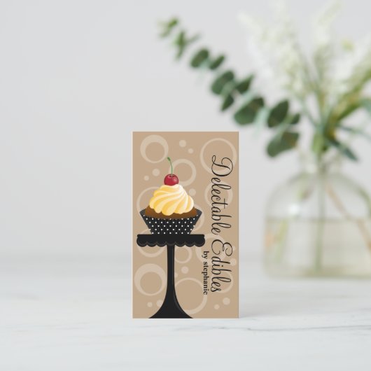 Cupcake bakkerij visitekaartje (Staand voorkant)