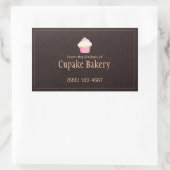 Cupcake bakkerij Visitekaartje bruine labelsticker Rechthoekige Sticker (Tas)
