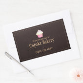 Cupcake bakkerij Visitekaartje bruine labelsticker Rechthoekige Sticker (Envelop)