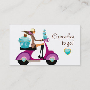 Cupcake bakkerij Visitekaartje scooter Girl