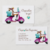 Cupcake bakkerij Visitekaartje scooter Girl (Voorkant / Achterkant)