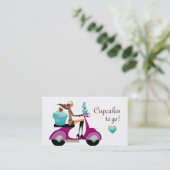Cupcake bakkerij Visitekaartje scooter Girl (Staand voorkant)