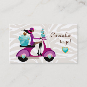 Cupcake bakkerij Visitekaartje scooter Girl AA Zeb