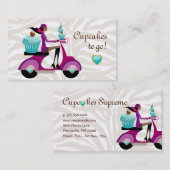 Cupcake bakkerij Visitekaartje scooter Girl AA Zeb (Voorkant / Achterkant)