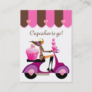 Cupcake bakkerij Visitekaartje scooter Girl Pink