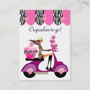 Cupcake bakkerij Visitekaartje scooter Girl Zebra