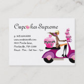 Cupcake bakkerij Visitekaartje scooter Girl Zebra (Achterkant)