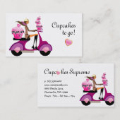 Cupcake bakkerij Visitekaartje scooter Zebra (Voorkant / Achterkant)