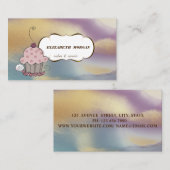 Cupcake bakkerij, Waterverf penseel kleurig Visitekaartje (Voorkant / Achterkant)