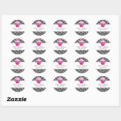 Cupcake Bakkerij Zebra Cupcake Roze Ronde Sticker (Vel)