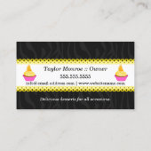 Cupcake bakkerij Zebra Gele gescand rand Visitekaartje (Achterkant)