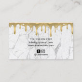 Cupcake bakkerijgoud druppelaar moderne witte marm visitekaartje (Achterkant)