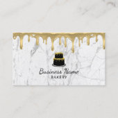 Cupcake bakkerijgoud druppelaar moderne witte marm visitekaartje (Voorkant)