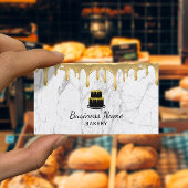 Cupcake bakkerijgoud druppelaar moderne witte marm visitekaartje