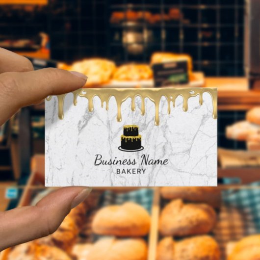 Cupcake bakkerijgoud druppelaar moderne witte marm visitekaartje