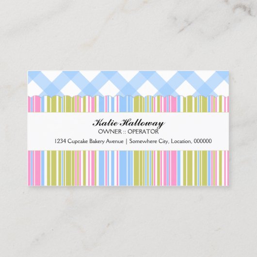 Cupcake bakkerijkleurig visitekaartje (Achterkant)