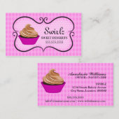 Cupcake bakkerijroze visitekaartje (Voorkant / Achterkant)