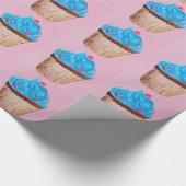 Cupcake-bakpatroon Cute Modern Festive Wrappin Cadeaupapier (Hoek)