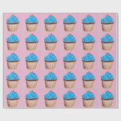 Cupcake-bakpatroon Cute Modern Festive Wrappin Cadeaupapier (Vlak)