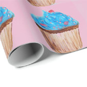 Cupcake-bakpatroon Cute Modern Festive Wrappin Cadeaupapier (Rol Hoek)