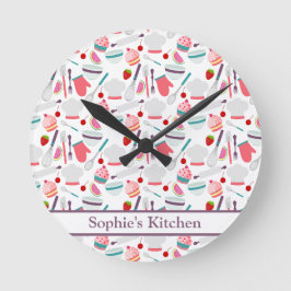 Cupcake bakpatroon Paars Ronde Klok