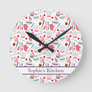Cupcake bakpatroon Paars Ronde Klok