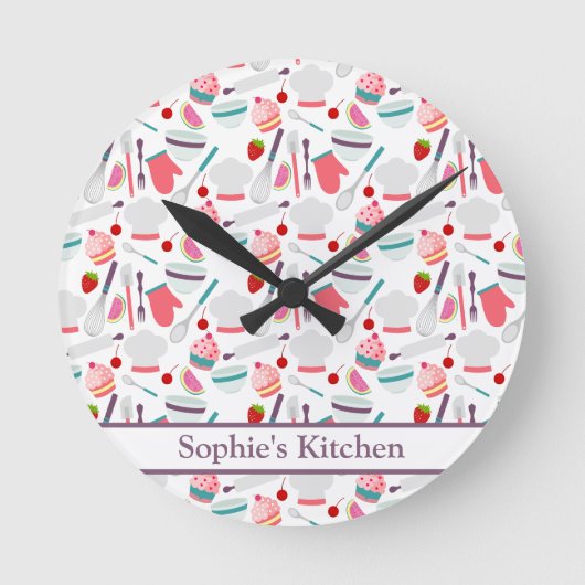 Cupcake bakpatroon Paars Ronde Klok (Voorkant)