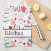Cupcake Bakpatroon Paars Theedoek (Quarter Fold)