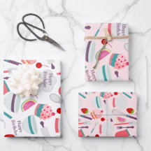 Cupcake bakpatroon roze Paarse