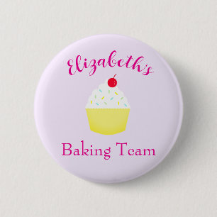 Cupcake Bakteam Verjaardag Ronde Button 5,7 Cm