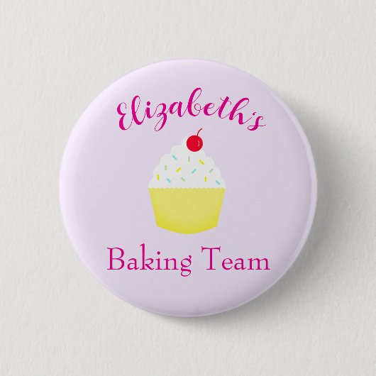 Cupcake Bakteam Verjaardag Ronde Button 5,7 Cm (Voorkant)