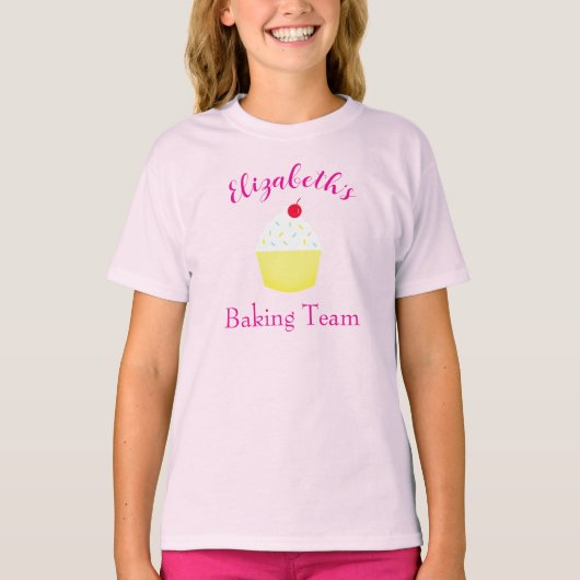Cupcake Bakteam Verjaardag T-shirt (Voorkant)
