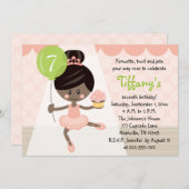 Cupcake Ballerina Birthday Uitnodiging Afrikaanse (Voorkant / Achterkant)