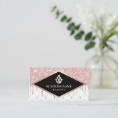 Cupcake banketbakker Roos gouden glitter druppels  Visitekaartje (Staand voorkant)
