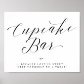 Cupcake Bar Chic Bruilofts- of Trouwfeestbord Poster (Voorkant)