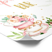 Cupcake Bar Tea Party Baby Brewing Baby Shower Poster (Hoek)
