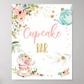 Cupcake Bar Tea Party Baby Brewing Baby Shower Poster (Voorkant)