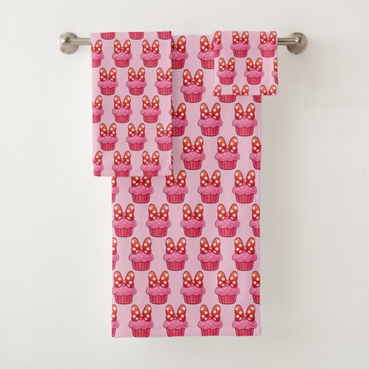 Cupcake Bath Towel Set Bad Handdoek (Insitu)