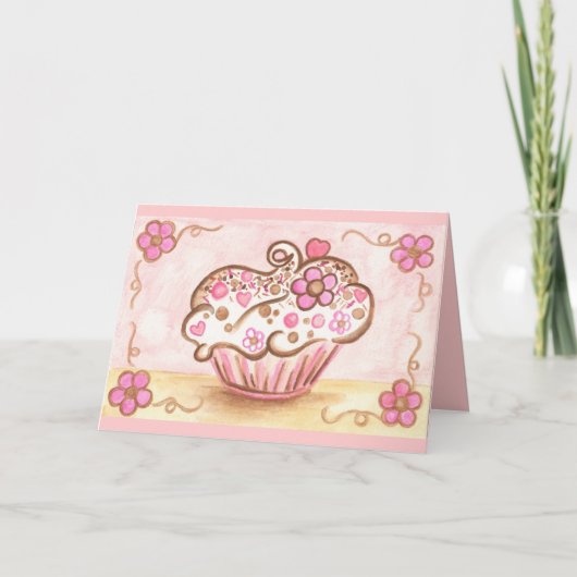 Cupcake bedank kaart (Voorkant)