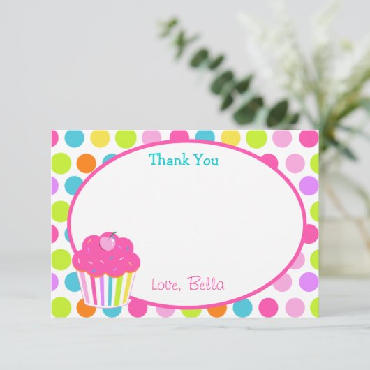 Cupcake Bedankt voor je kaarten (Staand voorkant)