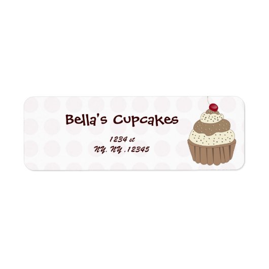cupcake bedrijf retour adres label (Voorkant)