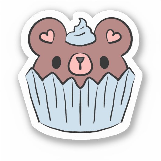 Cupcake Beer Lieve Kawaii Dessert Sticker (Voorkant)