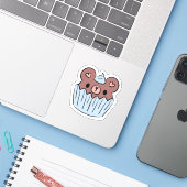 Cupcake Beer Lieve Kawaii Dessert Sticker (Laptop met iPhone)