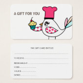 Cupcake Bird Gift Kaart, Certificaat, D12-052115 Visitekaartje (Voorkant /achterkant)