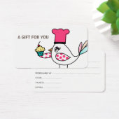 Cupcake Bird Gift Kaart, Certificaat, D12-052115 Visitekaartje (Bureau)