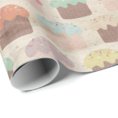  Cupcake Birthday Cadeaupapier (Rol Hoek)