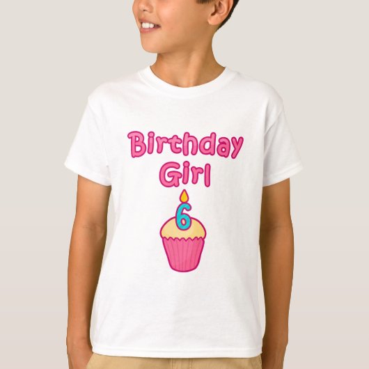 Cupcake Birthday Girl 6 T-shirt (Voorkant)