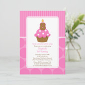 Cupcake Birthday Invitation 8th Birthday Pink Kaart (Staand voorkant)