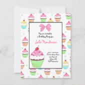 Cupcake Birthday Invitation Kaart (Voorkant)